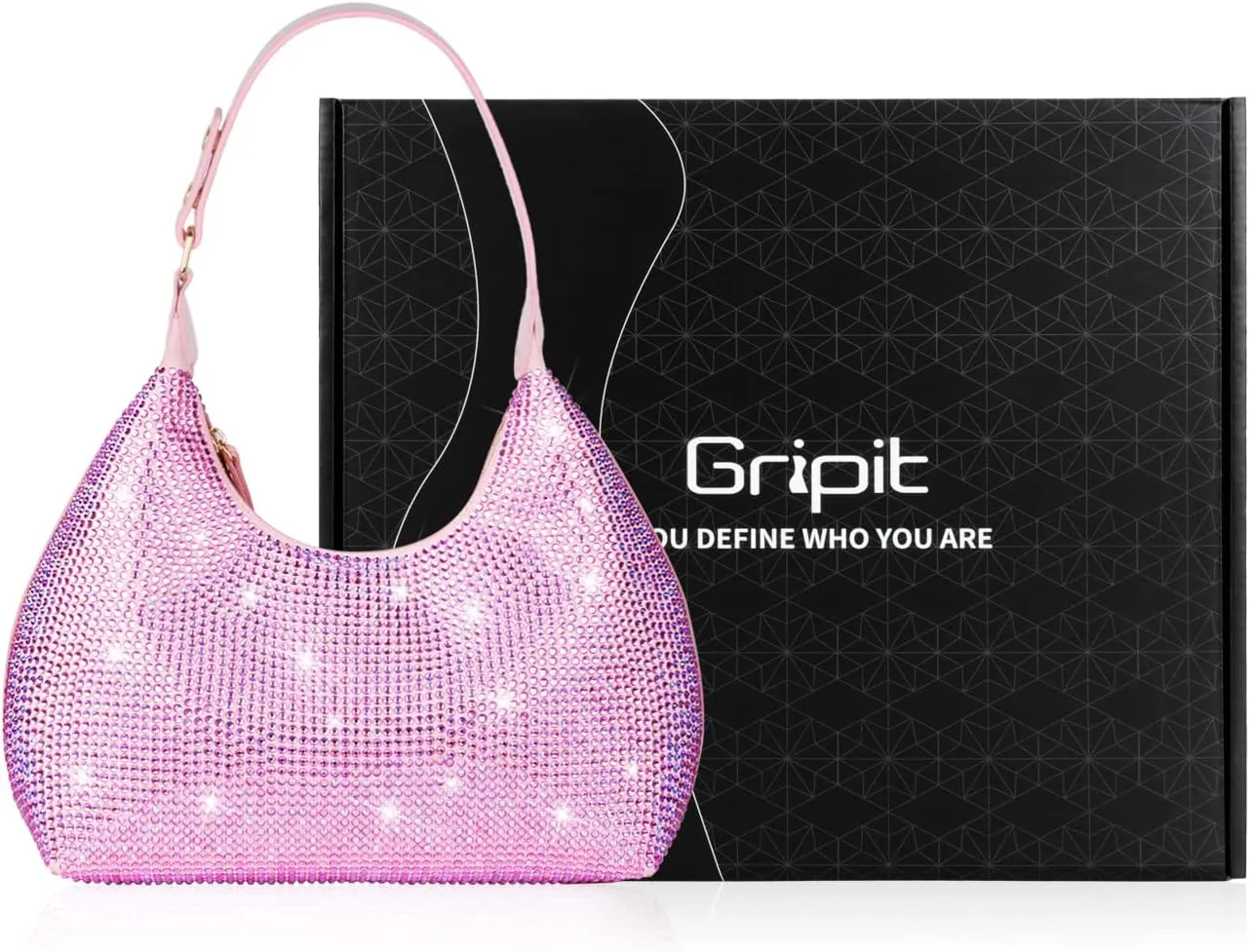 Rhinestone Handbag Black Clutch Purses for Women Evening Shoulder Diamond Bling Crystal Bag for Wedding Prom