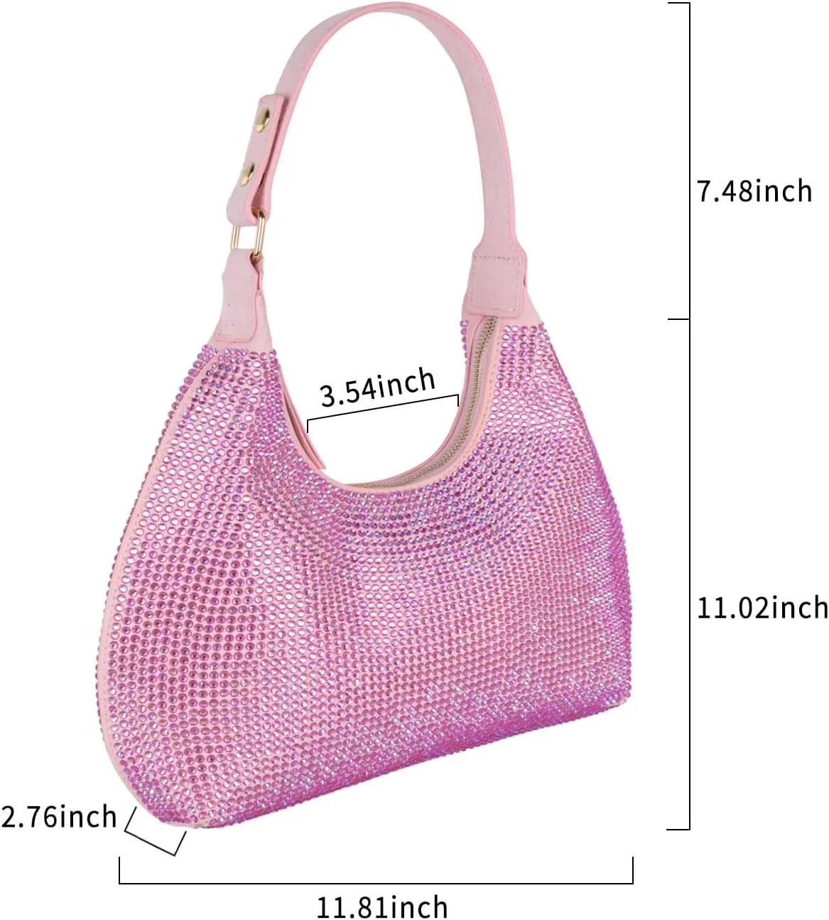 Rhinestone Handbag Black Clutch Purses for Women Evening Shoulder Diamond Bling Crystal Bag for Wedding Prom