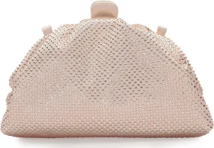 Rhinestone Purse Crystal Frame Clutch Bag Party Pleated Women Clutch Handbag