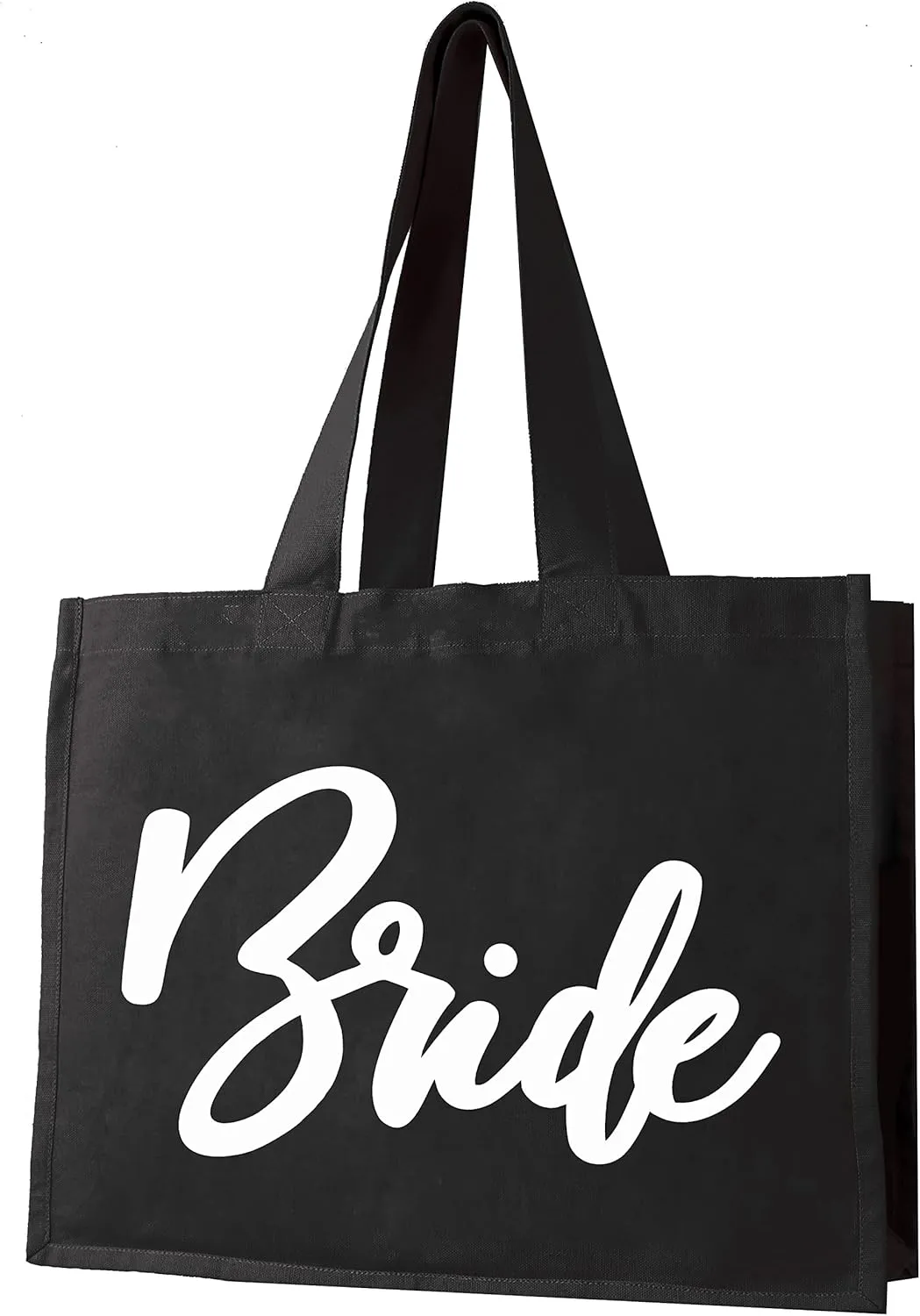 RhinestoneSash Bride Tote Bag - JUMBO SIZE 18" x 14" XL Cotton Canvas Wedding Totes - Engagement and Bridal Shower Gifts