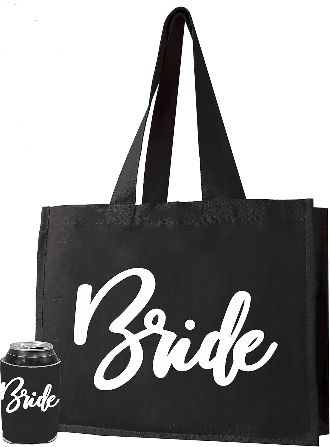 RhinestoneSash Bride Tote Bag - JUMBO SIZE 18" x 14" XL Cotton Canvas Wedding Totes - Engagement and Bridal Shower Gifts