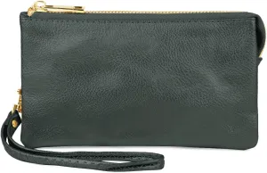 RIAH FASHION Convertible Faux Leather Wallet Purse Clutch - Mini Handbag Detachable Chain Crossbody Strap Phone Holder