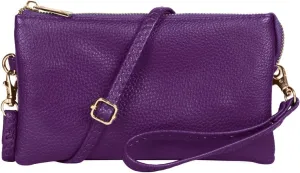 RIAH FASHION Convertible Vegan Leather Wallet Purse Clutch - Small Handbag Phone/Card Slots & Detachable Wristlet/Crossbody