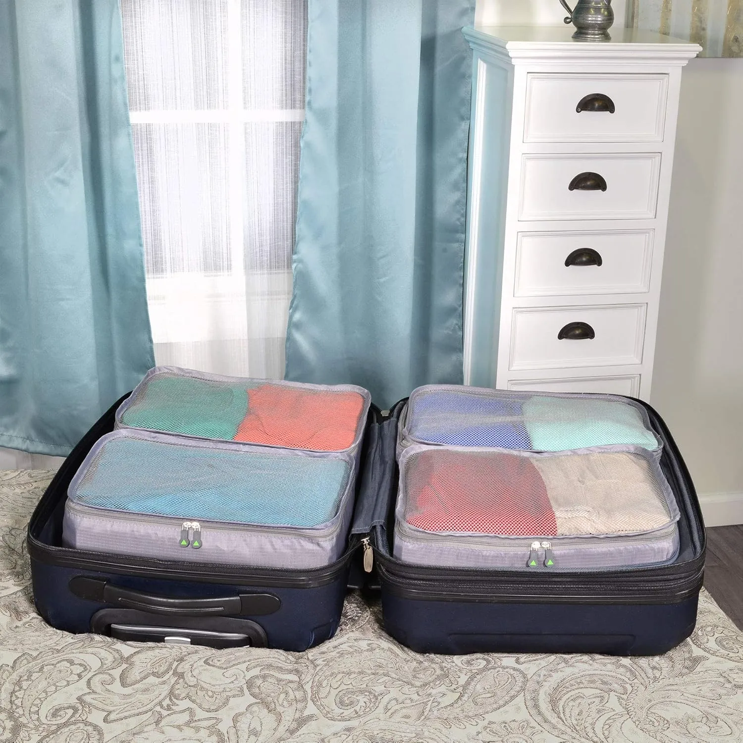 Rolling Nomad Multi-Purpose Packing Cubes, Travel Accesories, Essentials, Organizers, Lightweight, Breathable, Expandable Mesh, Sheet Compression Bags
