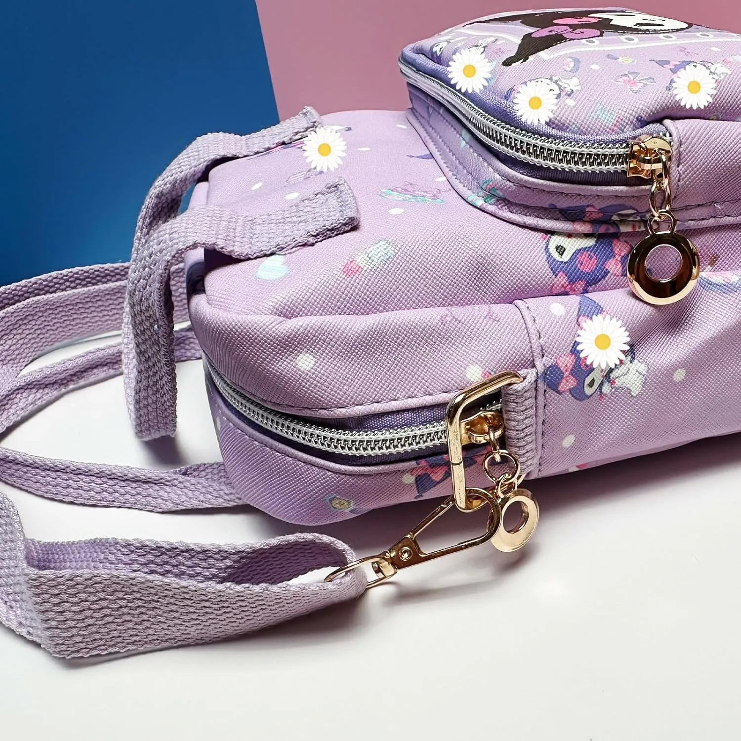 Rondlaho Kawaii Kitty PU Crossbody Bag with Handles Adjustable Shoulder Strap and Bracelet, Handbag with Zipper, Wallet Purse