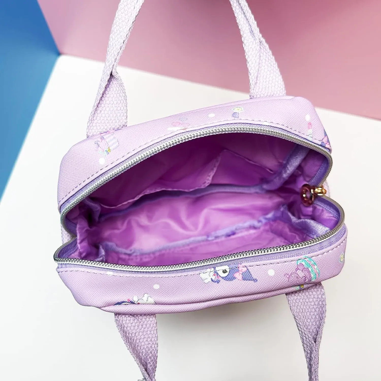 Rondlaho Kawaii Kitty PU Crossbody Bag with Handles Adjustable Shoulder Strap and Bracelet, Handbag with Zipper, Wallet Purse