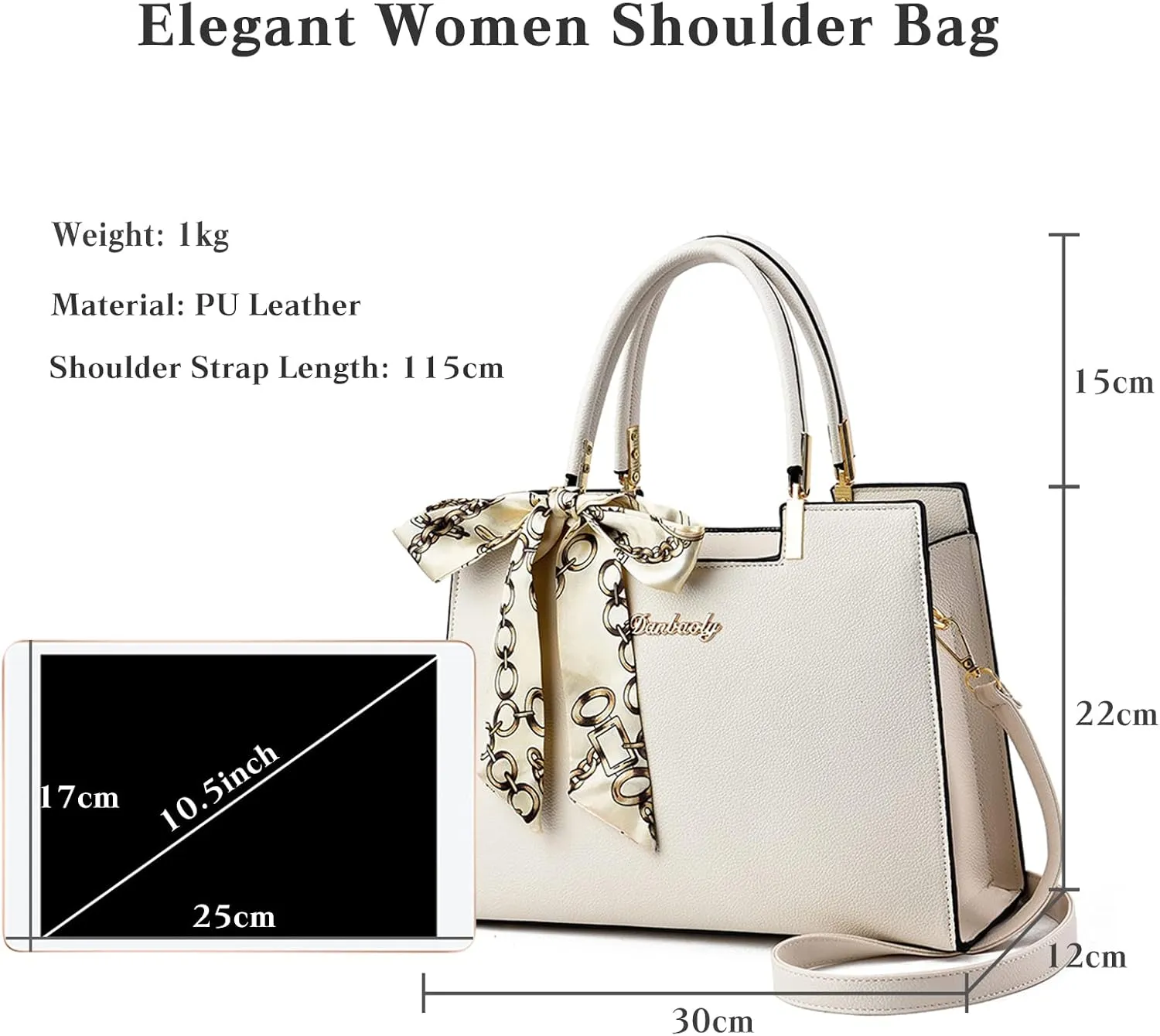 Roomy Fashion Womens Totes Handbag Satchel Shoulder Bag Lightweight Top Handle Bag PU Leather Crossbody Bag