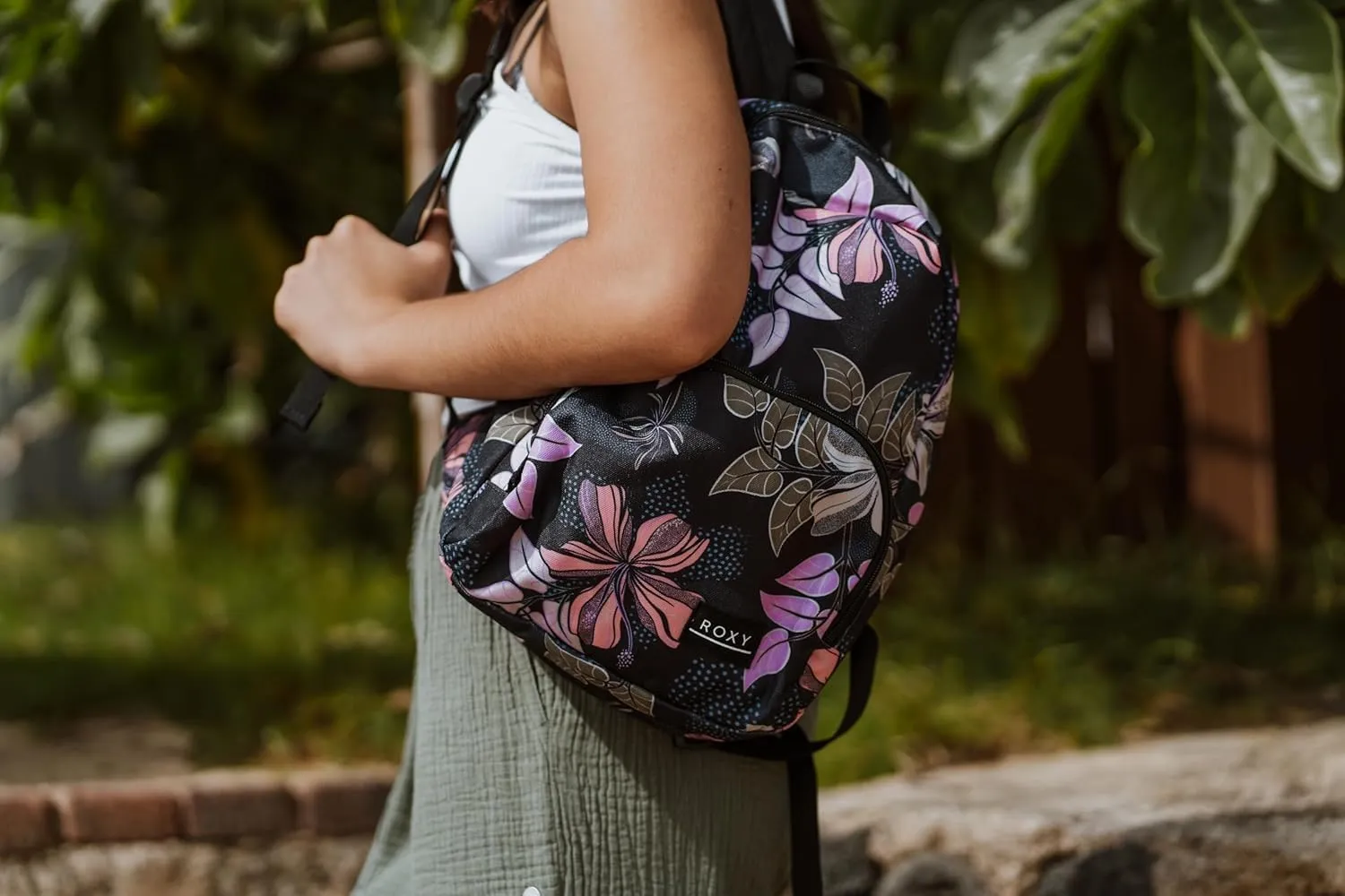 Roxy Women Always Core Mini Backpack, Anthracite Sunny Floral Swim, One Size