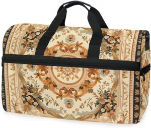 Russian Pattern 2 Travel Duffel Bag Luggage Sports Gym Bags With Shoes Compartment Large Capacity Lightweight Duffle Bag For Men Women