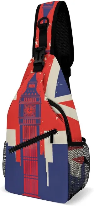 Rustic Barnwood United Kingdom Great Britain Union Flag Sling Bags Men And Women Shoulder Backpack Chest Bag Cross Body Chest Sling Backpack.