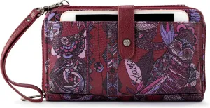 Sakroots Large Smartphone Crossbody Bag in Coated Canvas, Convertible Purse with Detachable Wristlet Strap