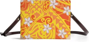 Samoa Floral Custom Vintage Women'S Rectangular Book Crossbody Bag Polynesian Book Storage Bag With Shoulder Strap