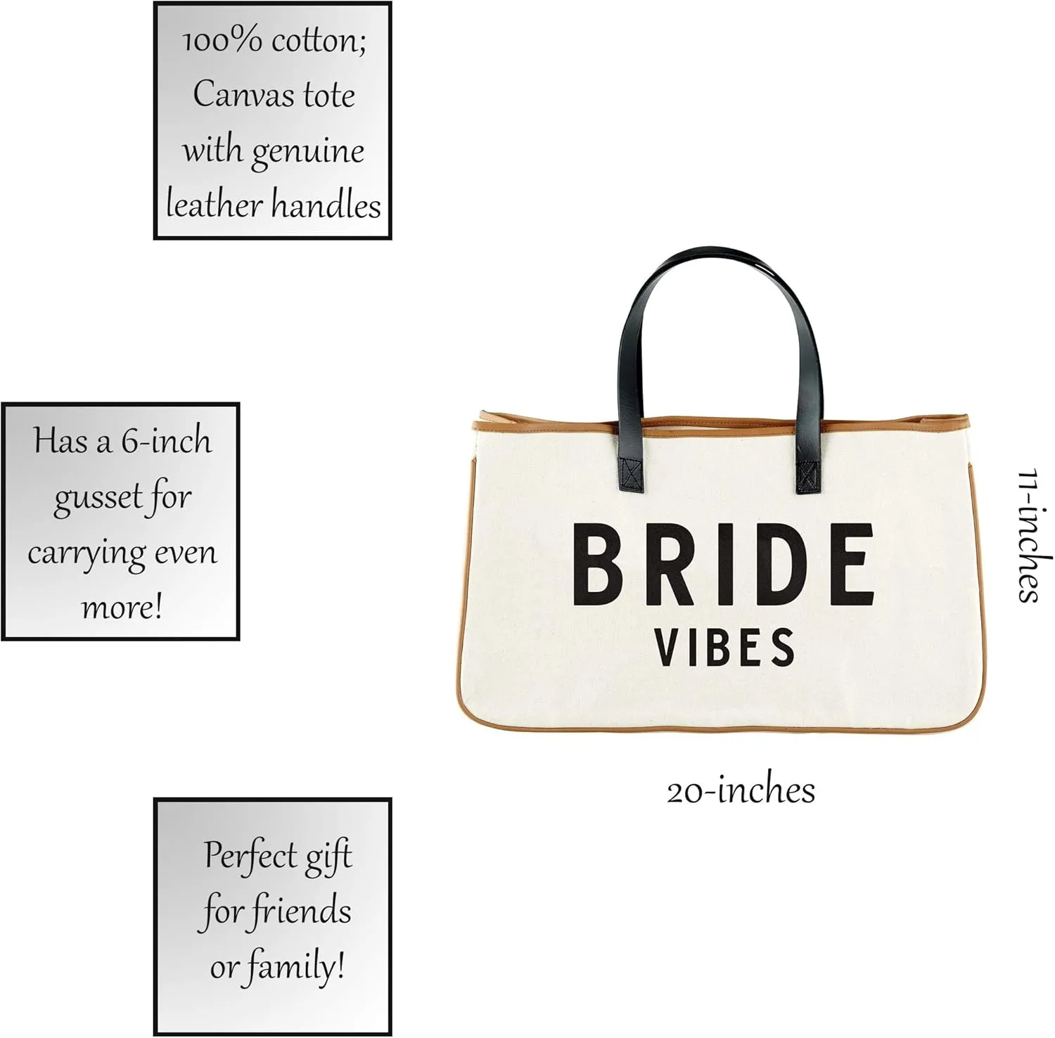 Santa Barbara Design Studio Tote Bag Hold Everything Collection Black and White 100% Cotton Canvas with Leather Handles