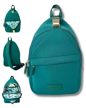 Sarah Wells Allie Sling Bag - Neoprene - Machine Washable - Insulated - Hands-Free Pumping (Forest Green)