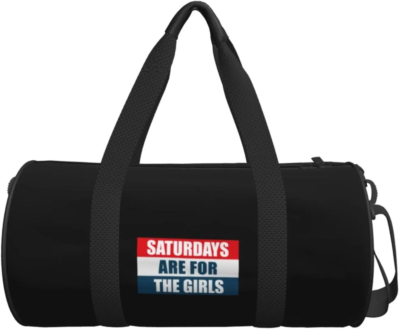 Saturdays Are For The Girls Travel Luggage Duffel Bag Sports Rolling Foldable Duffel Bag, Black