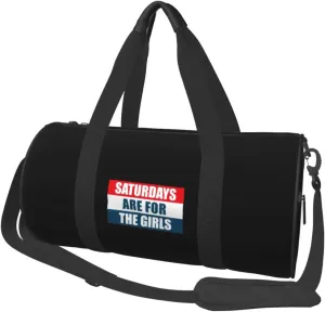 Saturdays Are For The Girls Travel Luggage Duffel Bag Sports Rolling Foldable Duffel Bag, Black