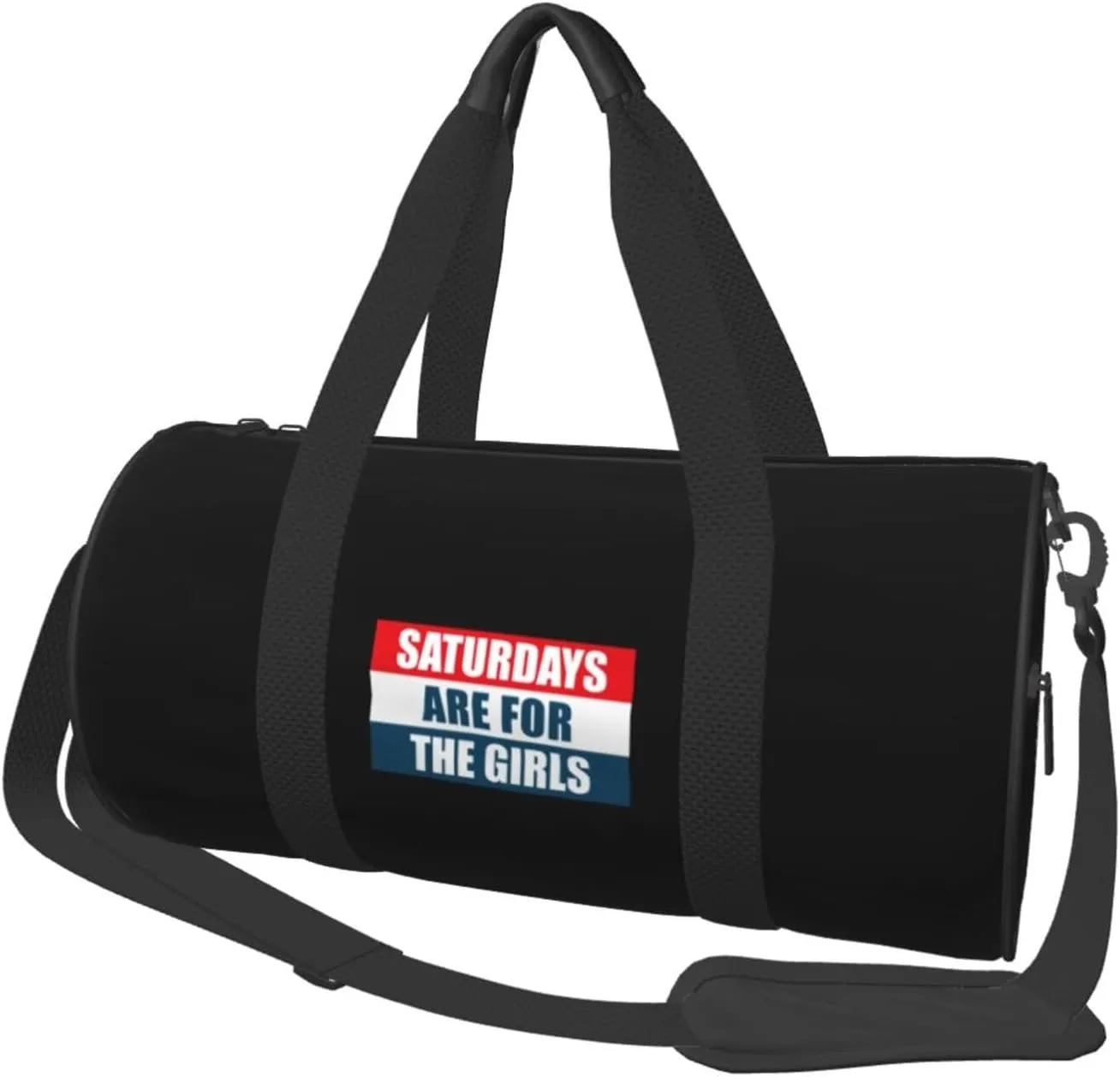 Saturdays Are For The Girls Travel Luggage Duffel Bag Sports Rolling Foldable Duffel Bag, Black