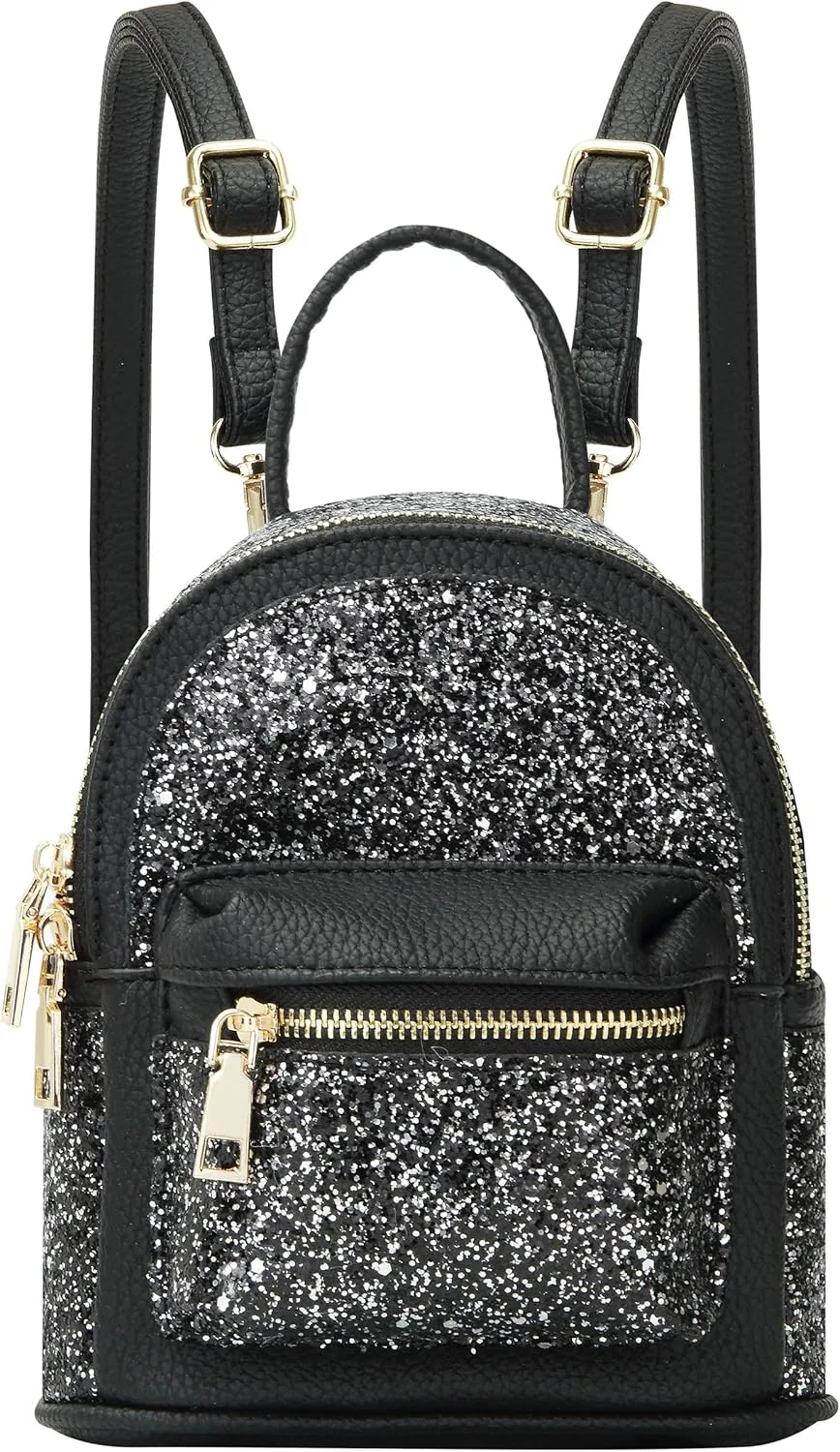 SEALINF Women Girl Bling Mini Backpack Convertible Shoulder Cross Bags Purse