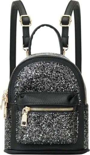 SEALINF Women Girl Bling Mini Backpack Convertible Shoulder Cross Bags Purse