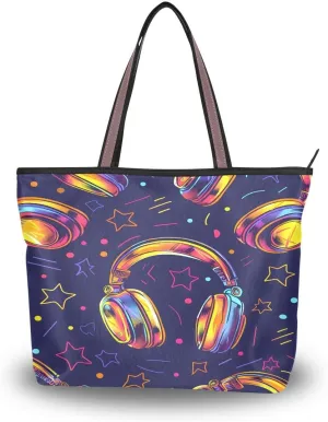 senya Headphones Retro Disco Shoulder Bags Large Handle Ladies Handbag