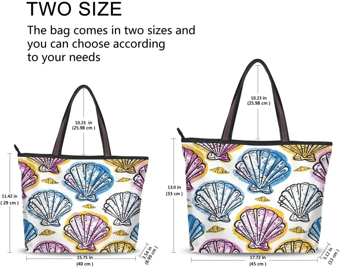 senya Painting Seashells Shoulder Bags Large Handle Ladies Handbag