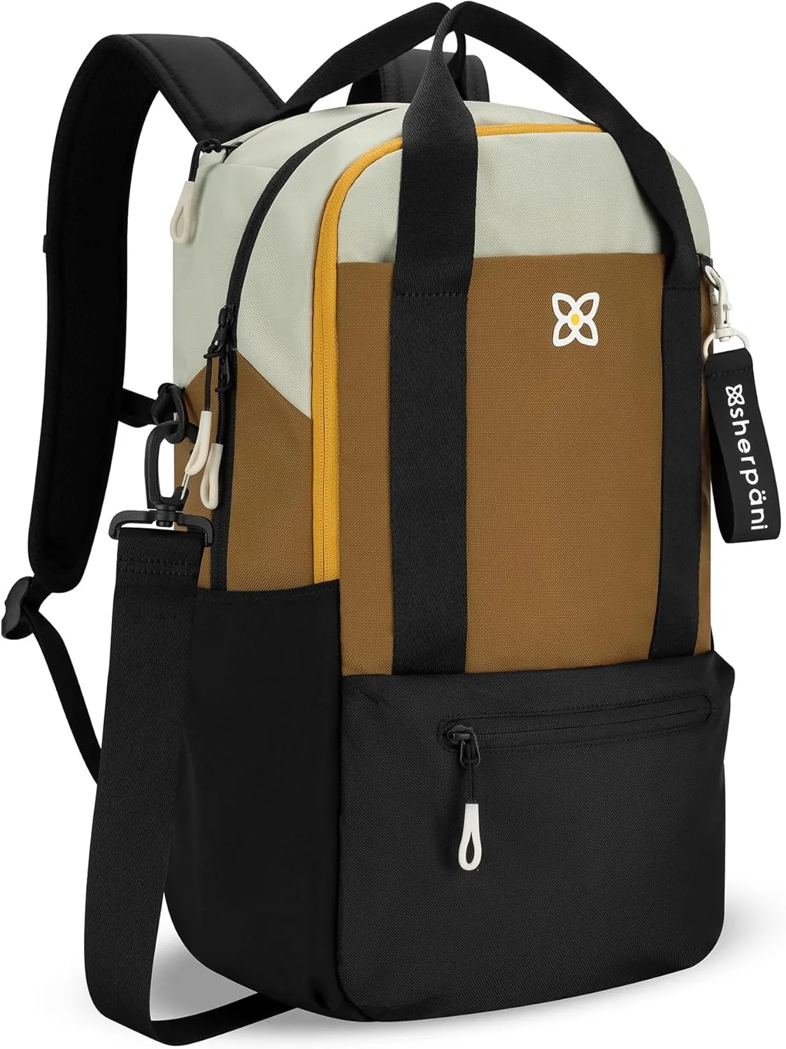 Sherpani Camden, Convertible Backpack, 3 in 1 Tote Bag, Women Crossbody Bag, Cross Body Purse, 21L Travel Backpack, Travel Gifts for Mothers Day 2025, RFID Protection, Fits 15” Laptop (Elmwood)