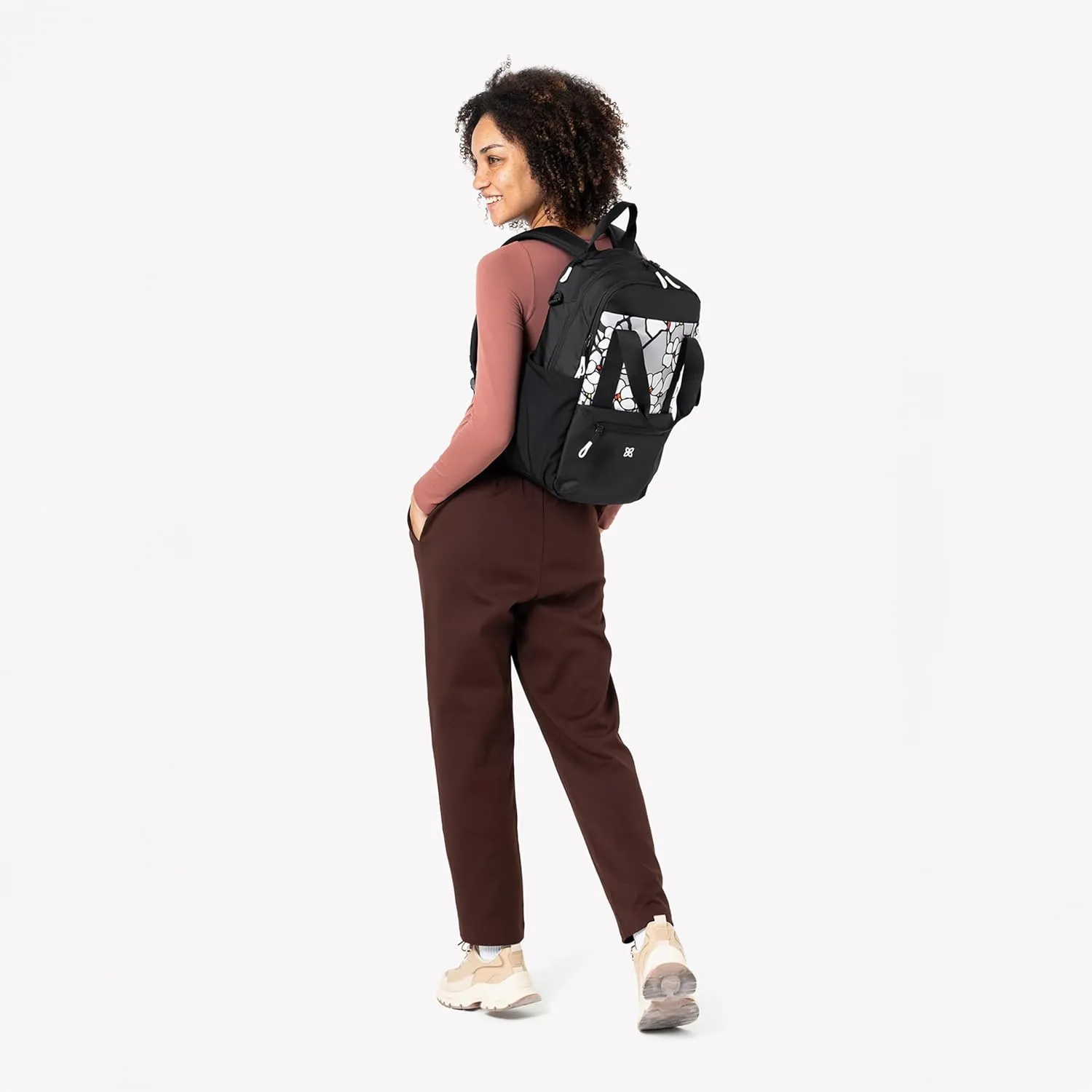 Sherpani Camden, Convertible Backpack, 3 in 1 Tote Bag, Women Crossbody Bag, Cross Body Purse, 21L Travel Backpack, Travel Gifts for Mothers Day 2025, RFID Protection, Fits 15” Laptop (Magnolia)