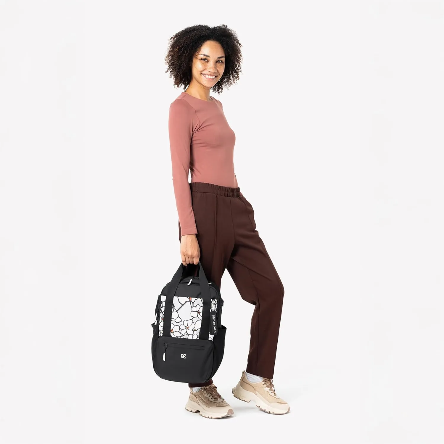 Sherpani Camden, Convertible Backpack, 3 in 1 Tote Bag, Women Crossbody Bag, Cross Body Purse, 21L Travel Backpack, Travel Gifts for Mothers Day 2025, RFID Protection, Fits 15” Laptop (Magnolia)