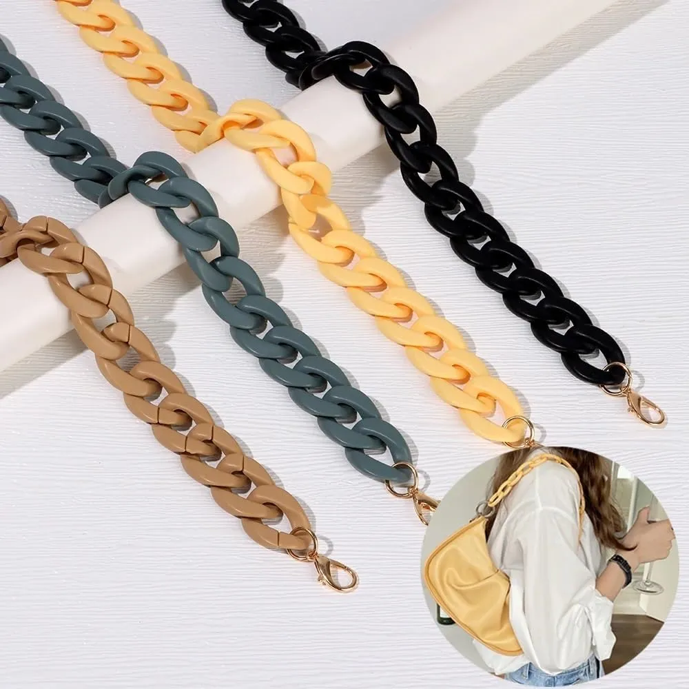 Shoulder Strap DIY Shoulder Bag Accessories for Women Girls Acrylic Bag Purse Chain Replaceable Handbag Bag Straps Detachable Handbags Strap(Black)