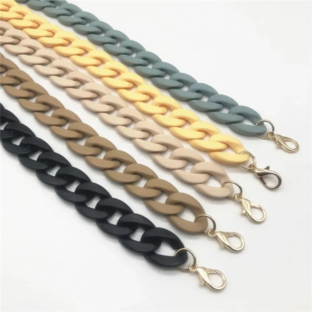 Shoulder Strap DIY Shoulder Bag Accessories for Women Girls Acrylic Bag Purse Chain Replaceable Handbag Bag Straps Detachable Handbags Strap(Black)