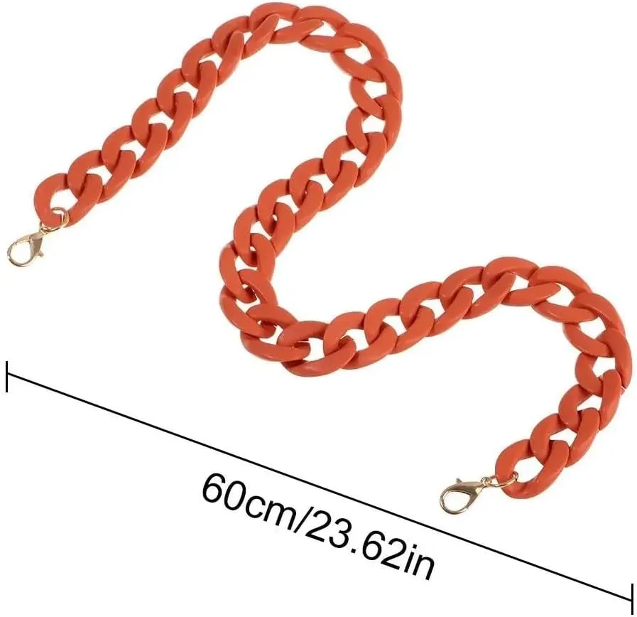 Shoulder Strap DIY Shoulder Bag Accessories for Women Girls Acrylic Bag Purse Chain Replaceable Handbag Bag Straps Detachable Handbags Strap(Black)