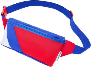 sissycos 4th of July 80s Retro Neon Fanny Pack, 90s Accessories for Women Men Waist Packs, 2 Pockets Belt Waist Crossbody Bag, American Flag Print (Flag color blocking)