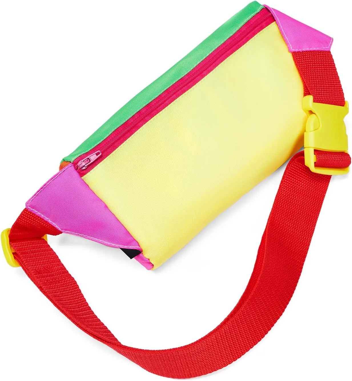 sissycos 80s Retro Neon Fanny Pack, 90s Accessories for Women Men Waist Packs, 2 Pockets Belt Waist Crossbody Bag, Adjustable And Lightweight