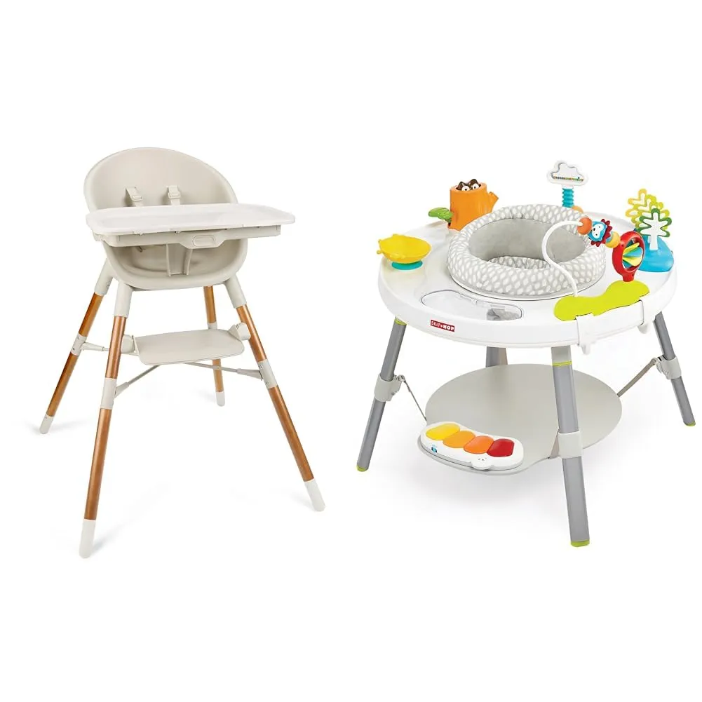 Skip Hop Baby High Chair 4-in-1 Convertible & Activity Center Play Table with Cruise & Bounce Features, 4mo 
