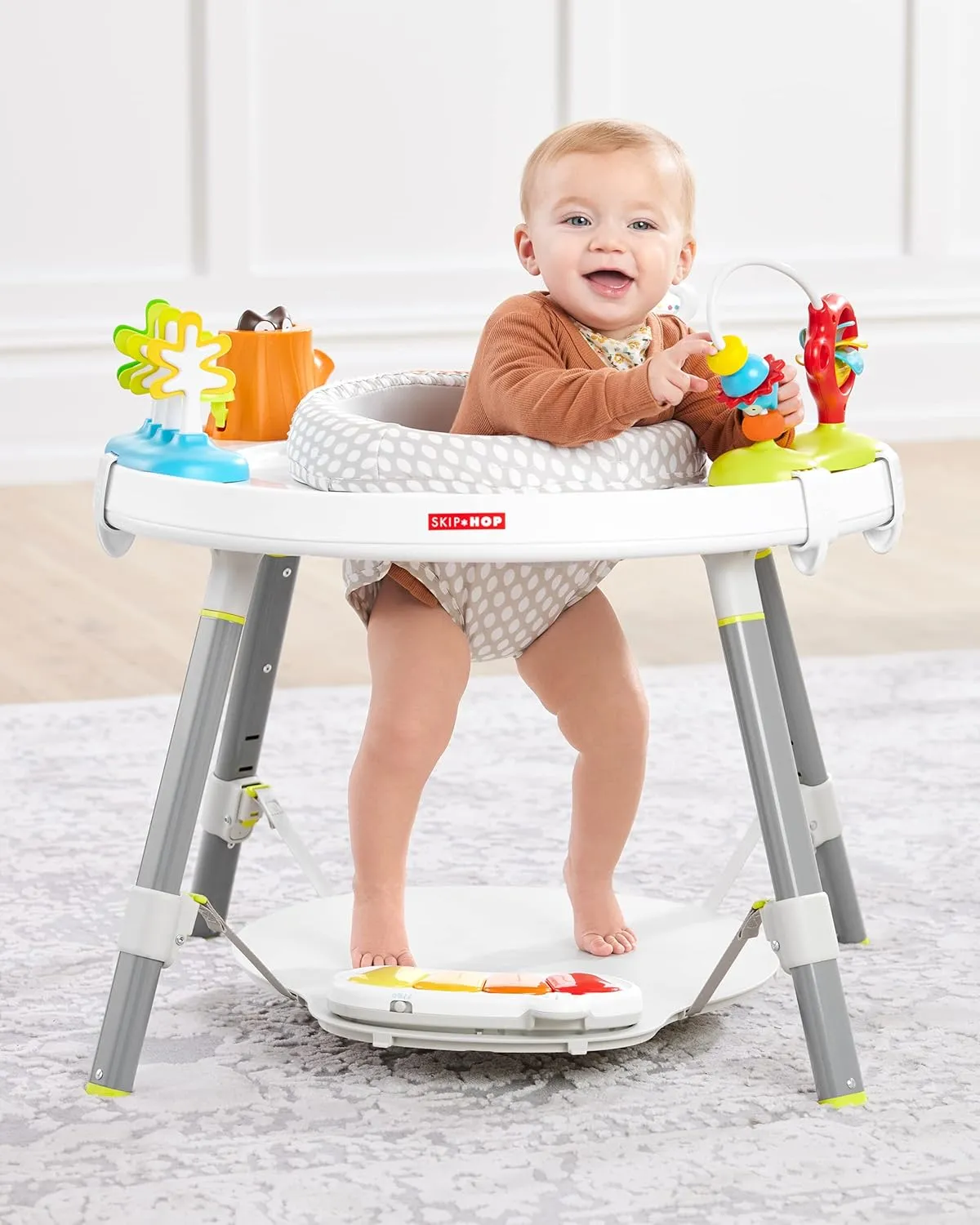 Skip Hop Baby High Chair 4-in-1 Convertible & Activity Center Play Table with Cruise & Bounce Features, 4mo 