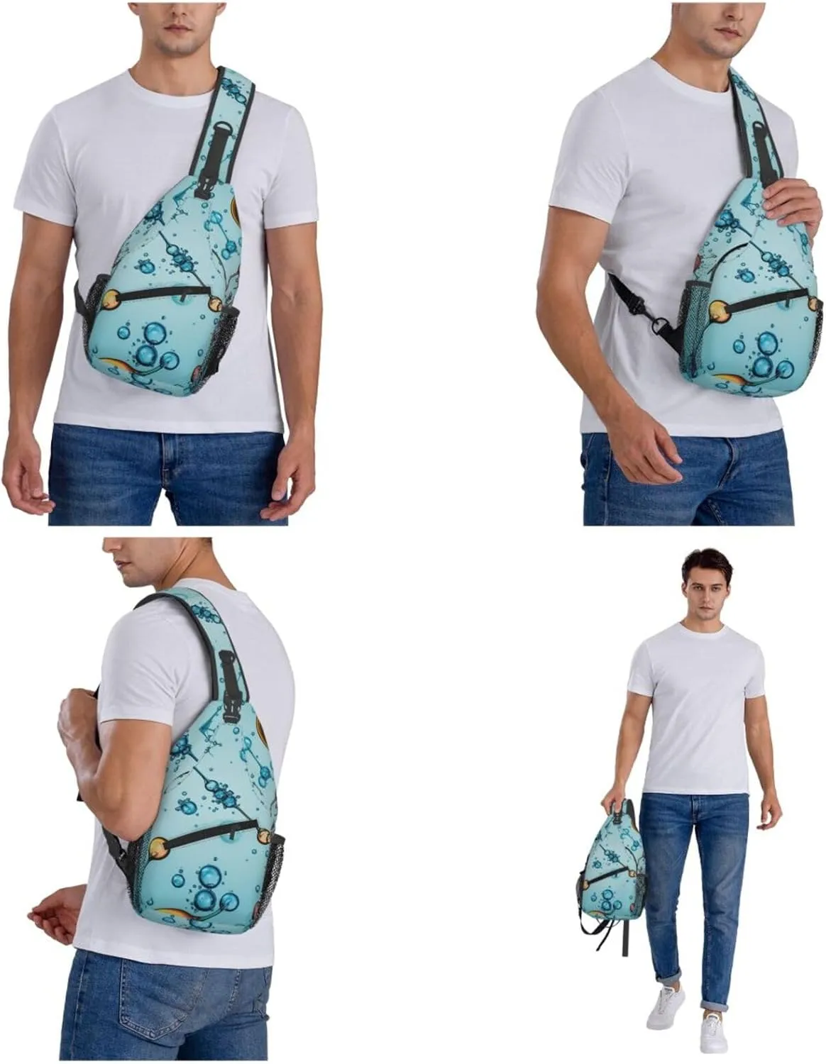 Sling Backpack Bag For Men Abstraction Biology Chemistry Cross Chest Bag Crossbody Shoulder Bag Travel Hiking Daypack