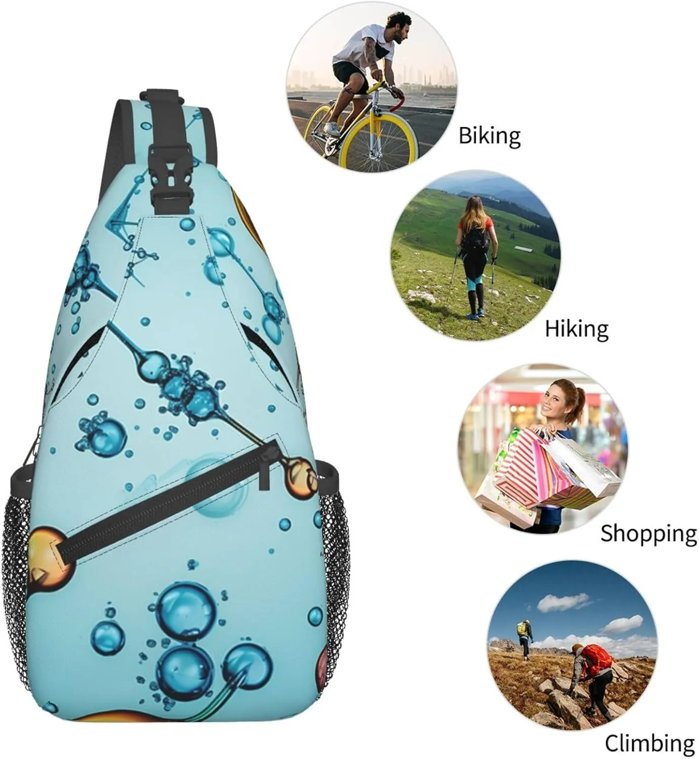 Sling Backpack Bag For Men Abstraction Biology Chemistry Cross Chest Bag Crossbody Shoulder Bag Travel Hiking Daypack