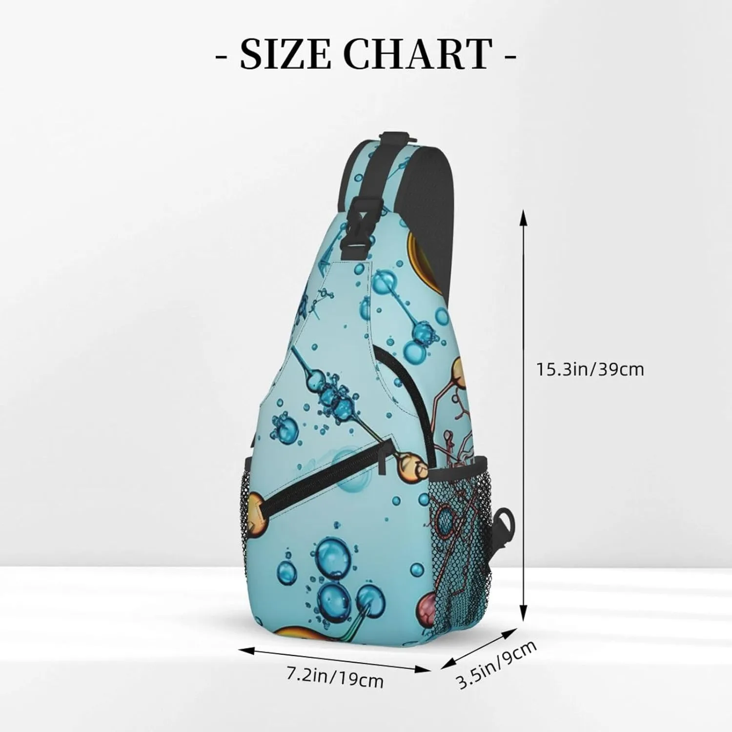 Sling Backpack Bag For Men Abstraction Biology Chemistry Cross Chest Bag Crossbody Shoulder Bag Travel Hiking Daypack