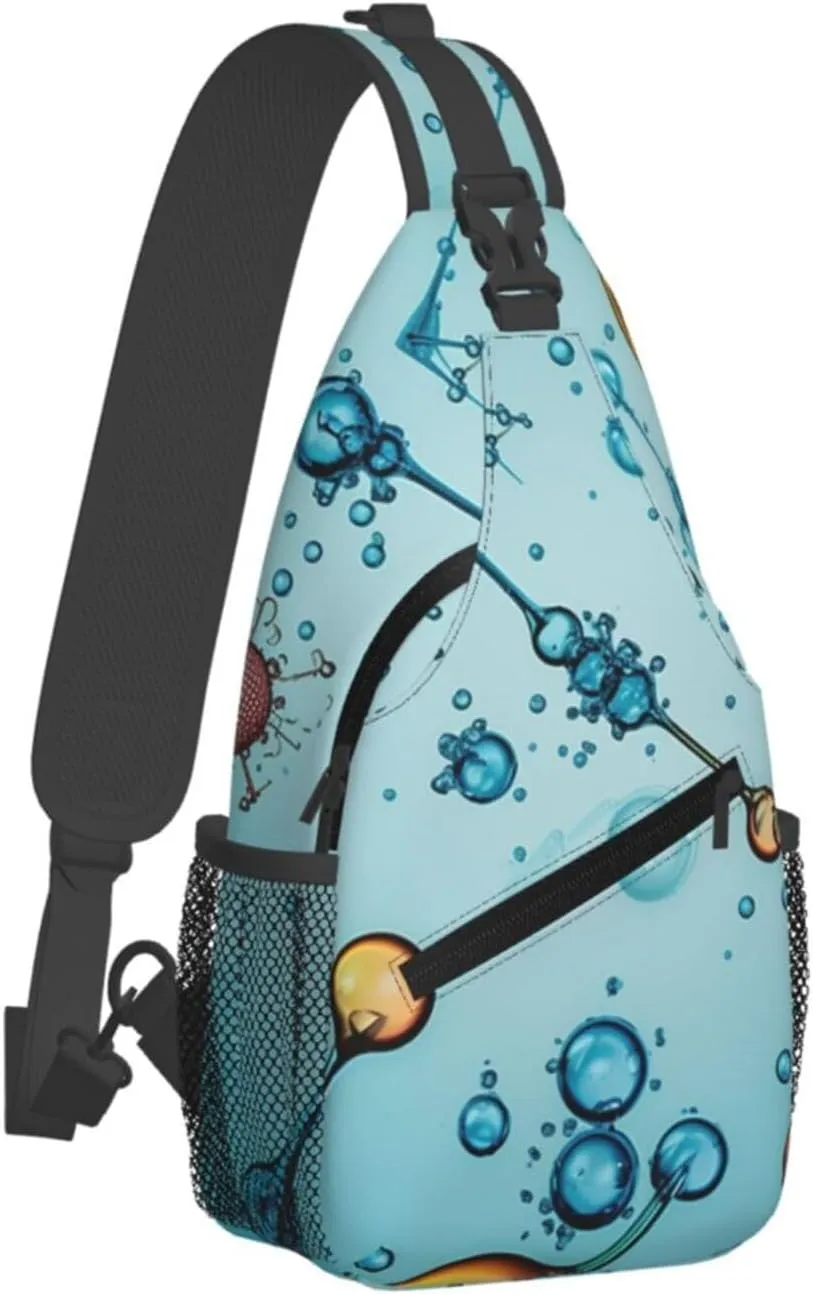 Sling Backpack Bag For Men Abstraction Biology Chemistry Cross Chest Bag Crossbody Shoulder Bag Travel Hiking Daypack