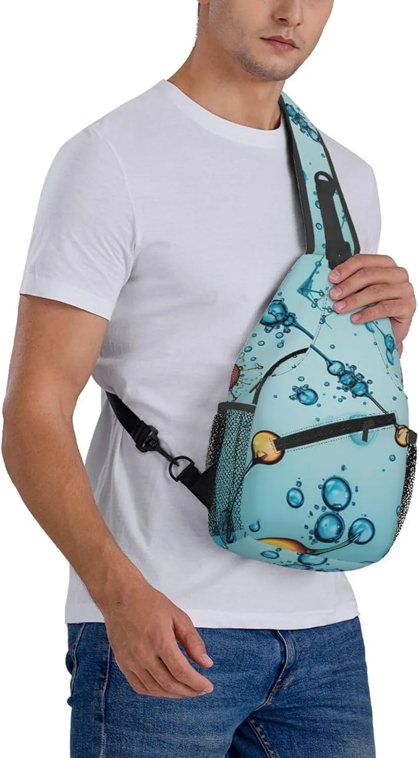 Sling Backpack Bag For Men Abstraction Biology Chemistry Cross Chest Bag Crossbody Shoulder Bag Travel Hiking Daypack