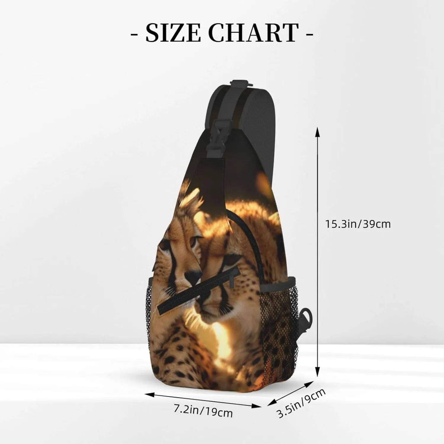 Sling Backpack Bag For Men Cheetah Love Cross Chest Bag Crossbody Shoulder Bag Travel Hiking Daypack