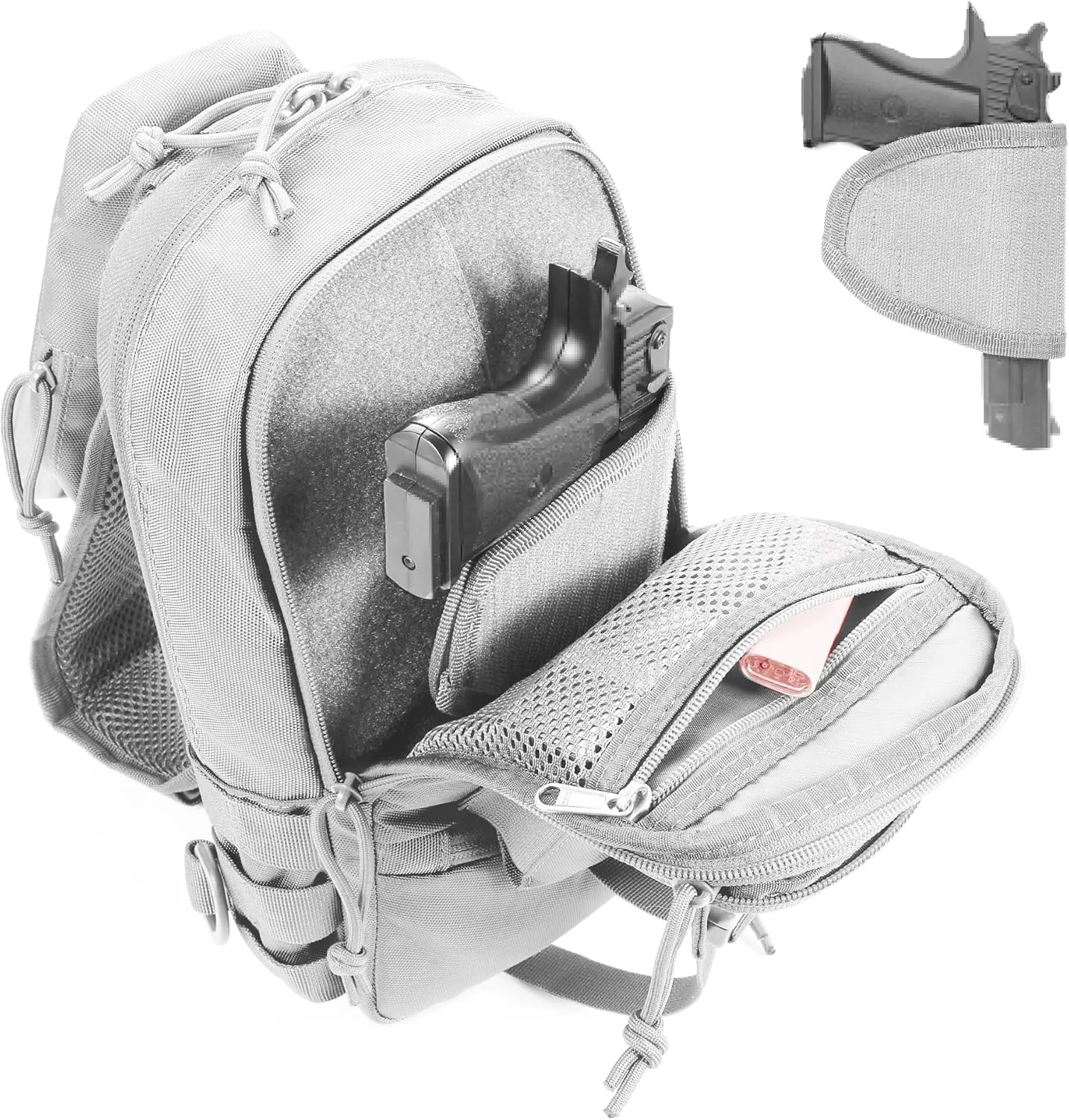 Sling Backpak Tactical Chest Pistol Bag Shoulder Bags Crossbody Sling Backpack Holster Bag for Concealed Carry