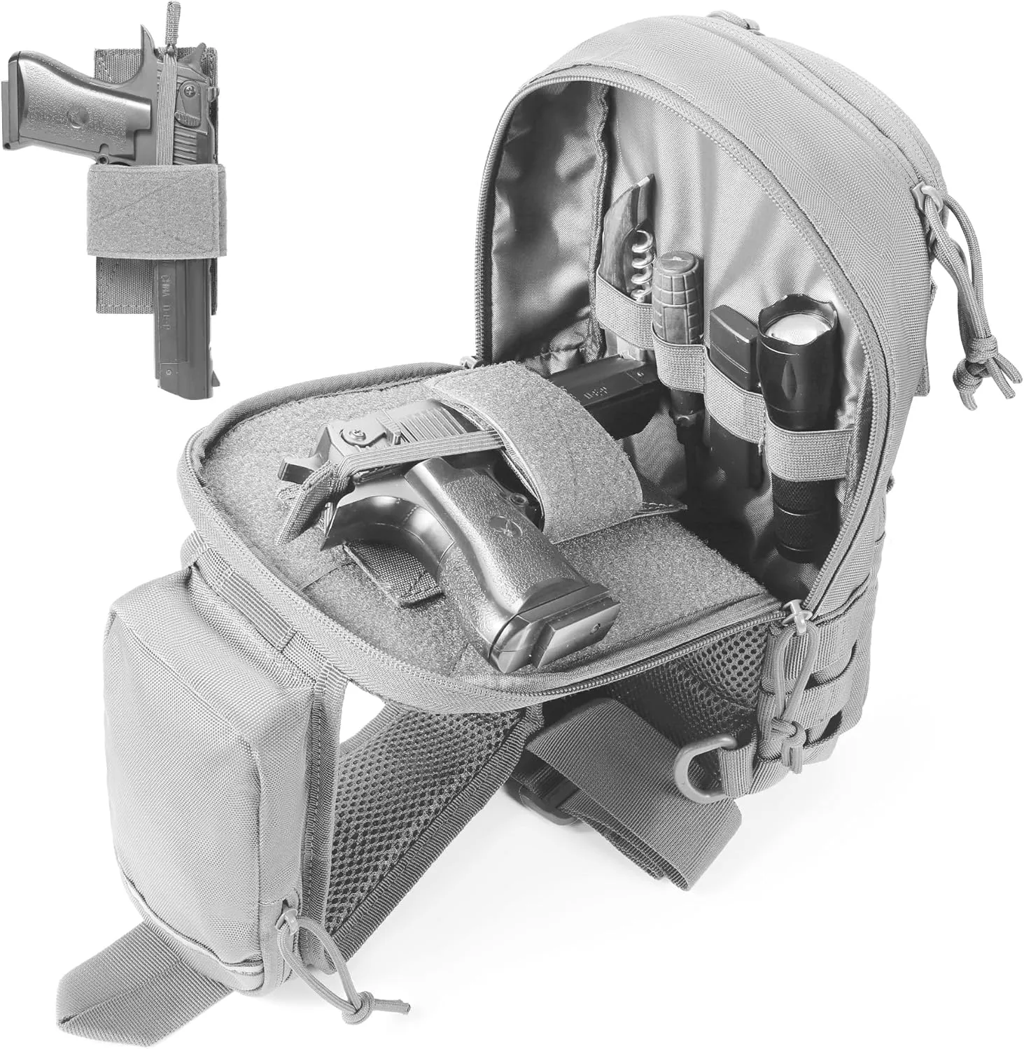 Sling Backpak Tactical Chest Pistol Bag Shoulder Bags Crossbody Sling Backpack Holster Bag for Concealed Carry