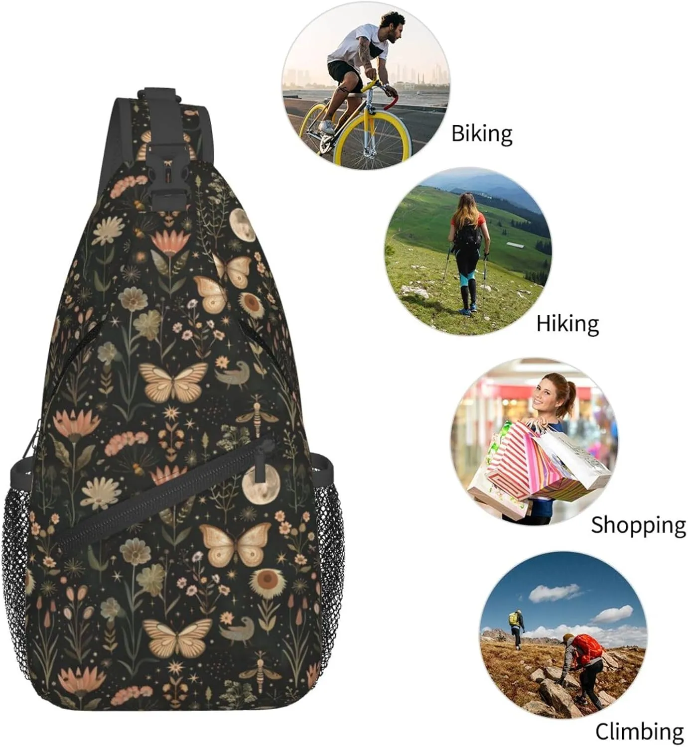 Sling Bag Baseball Vintage Sport Hiking Daypack Crossbody Shoulder Backpack Travel Chest Pack for Men Women