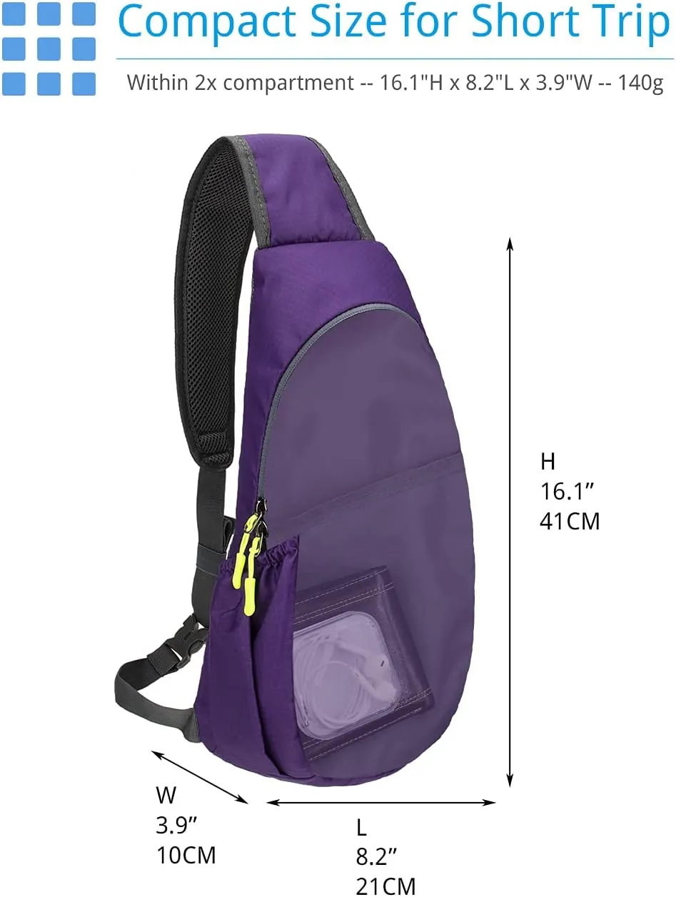 Sling Bag Crossbody Backpack for Men Womens, Chest Bag Backpack, Shoulder bag Gym Cycling Traveling Outdoor Sports