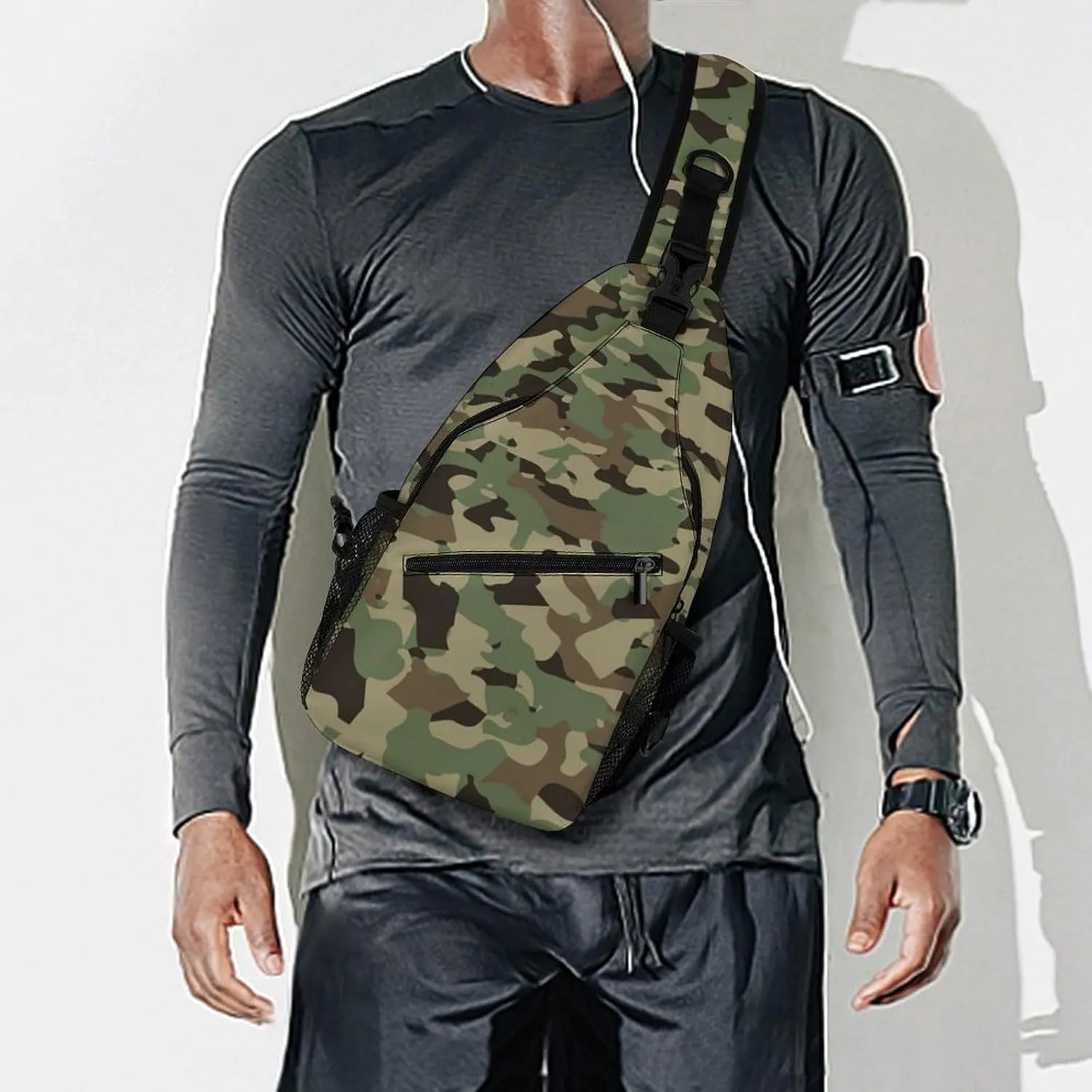 Sling Bag Crossbody Chest Bag Anti-Theft Shoulder Backpack for Women & Men Travel Multipurpose Daypacks (for Cool Camo Camouflage Military)