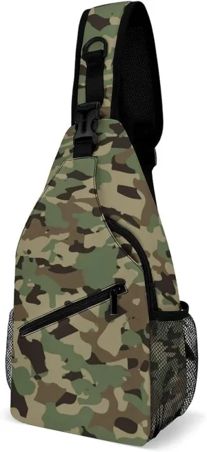 Sling Bag Crossbody Chest Bag Anti-Theft Shoulder Backpack for Women & Men Travel Multipurpose Daypacks (for Cool Camo Camouflage Military)
