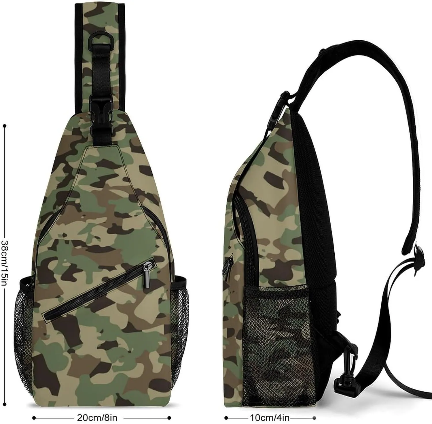 Sling Bag Crossbody Chest Bag Anti-Theft Shoulder Backpack for Women & Men Travel Multipurpose Daypacks (for Cool Camo Camouflage Military)