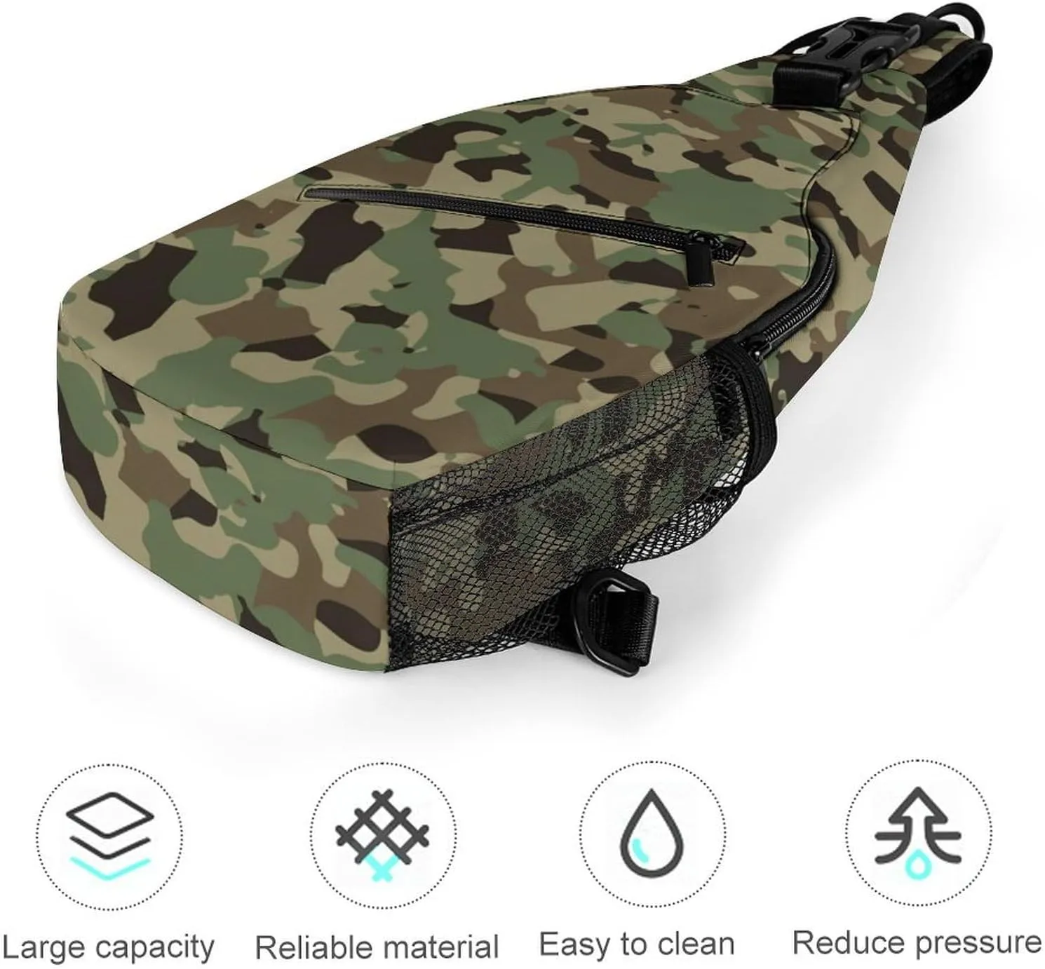 Sling Bag Crossbody Chest Bag Anti-Theft Shoulder Backpack for Women & Men Travel Multipurpose Daypacks (for Cool Camo Camouflage Military)