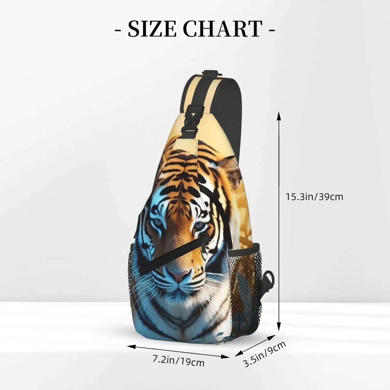 Sling Bag Crossbody Sling Backpack for Men Women African Wildlife Tiger Cross Chest Bag Travel Hiking Daypack